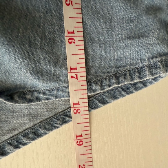 Madewell Popover Top Womens Emmie Wash Denim Shirred Long Sleeve Size XXS - Picture 10 of 14